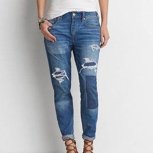 AEO Tomgirl Jeans Shadow Patched Blues